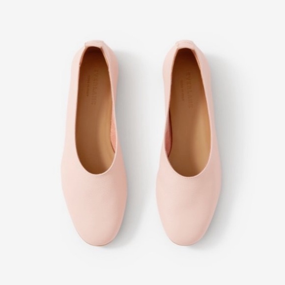 pink leather flats